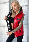 Women’s Shiny Puffer Vest Sandy Red