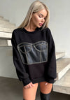 Women’s Sweatshirt — Corset Leather Black