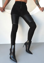 FAUX SUEDE LEGGINGS LEATHER 4 BLACK