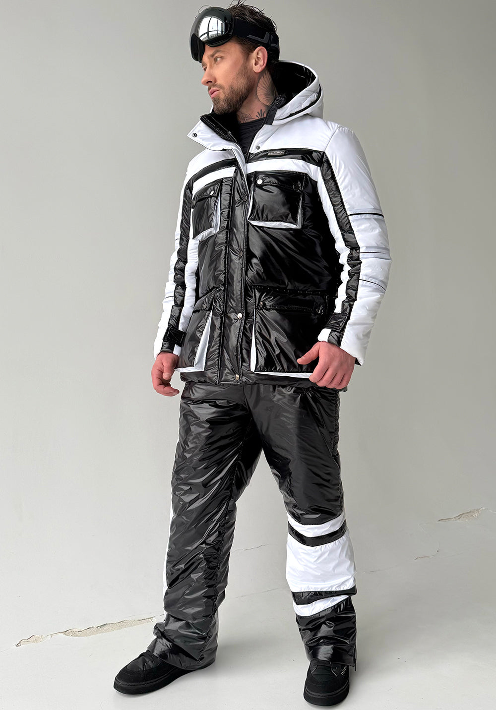 Men’s black two-piece ski suit FREYA by KRUTYAKOV