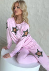 KRUTYAKOV STARS Pink handmade women’s beaded tracksuit with hand-embroidered glass bead star details