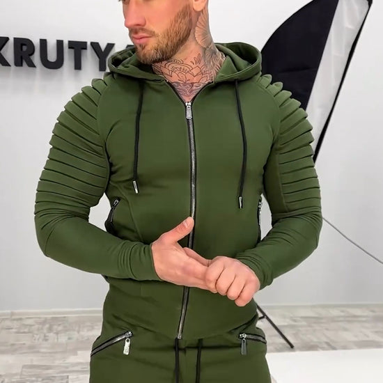 Men’s khaki knit tracksuit by KRUTYAKOV