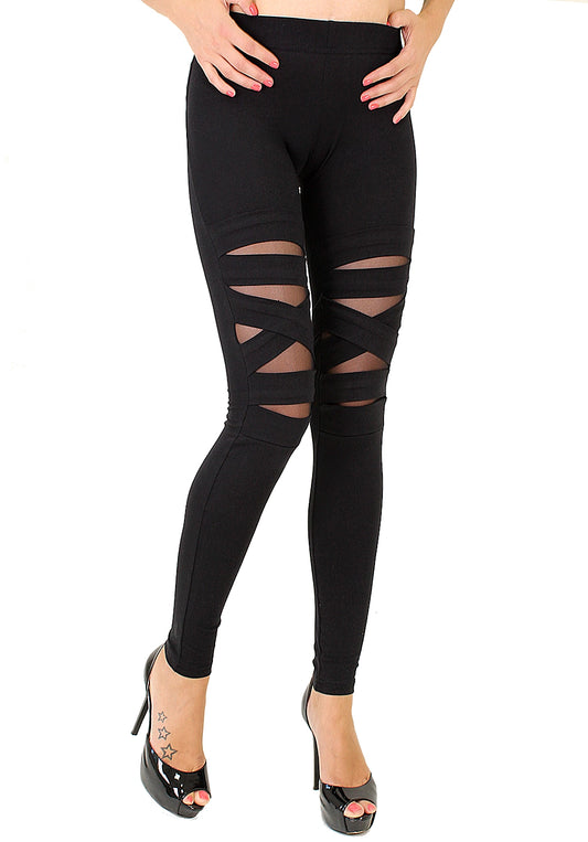 CUTOUT SUEDE LEGGINGS PLEXUS BLACK