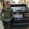 Men’s premium cotton blend sweatshirt in khaki color