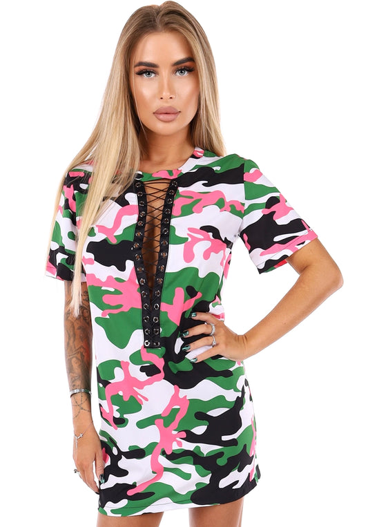 DRESS CAMO PINK LACING