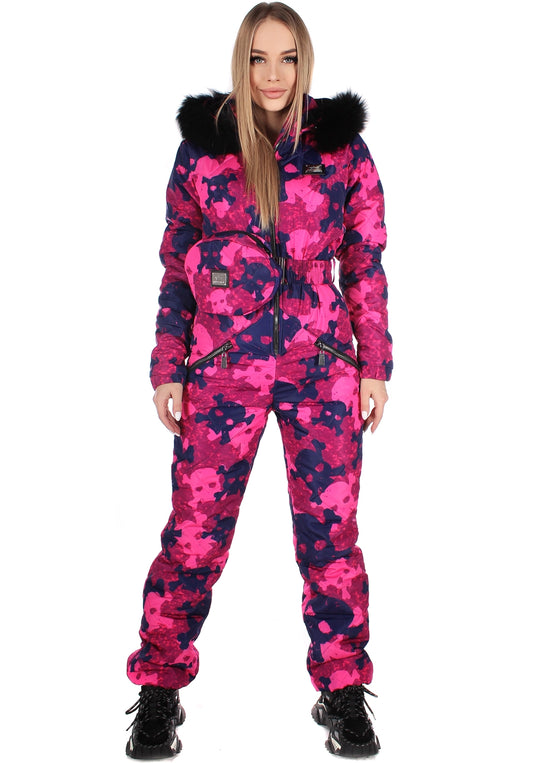 SKI OVERAL FUCHSIA SKULLS