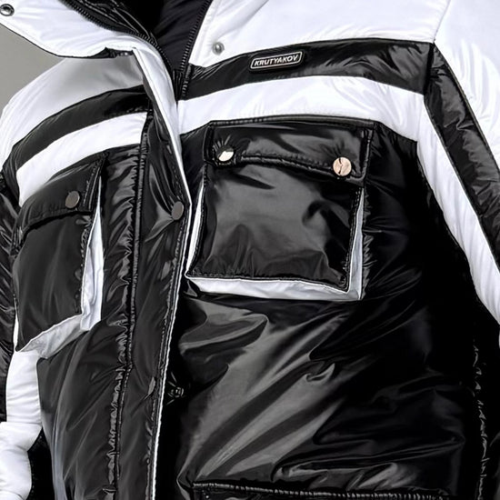 Men’s black waterproof winter ski suit for snowboarding and skiing
