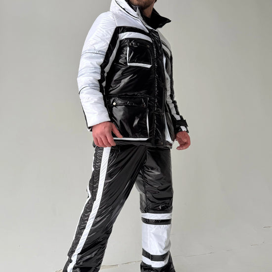 Men’s winter ski outfit with reflective thermal lining