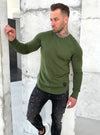 KRUTYAKOV men’s designer khaki sweatshirt with relief details