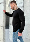 Black men’s smart casual sweatshirt with modern cut