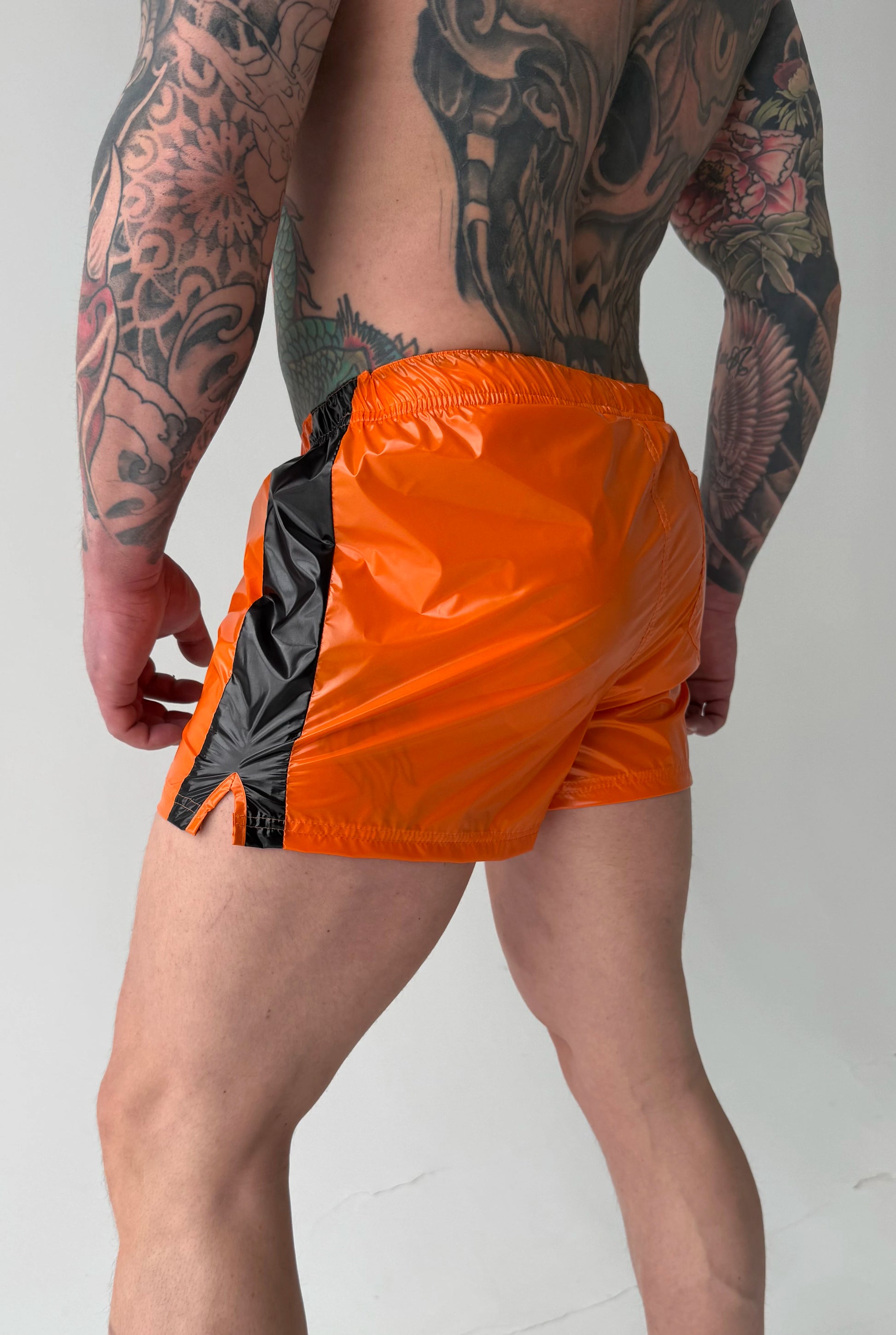 Men’s Shiny Shorts – HOAH GLOSS ORANGE