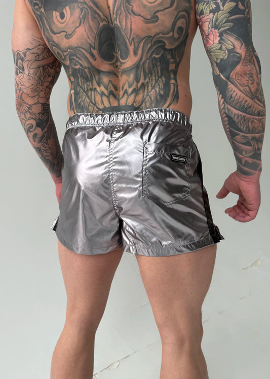 Men’s Shiny Shorts – HOAH GLOSS SILVER