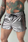 Men’s Shiny Shorts – HOAH GLOSS SILVER