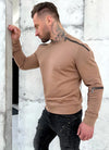 Men’s premium beige streetwear sweatshirt for city outfits