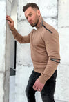 Men’s designer sweatshirt with four zipper accents