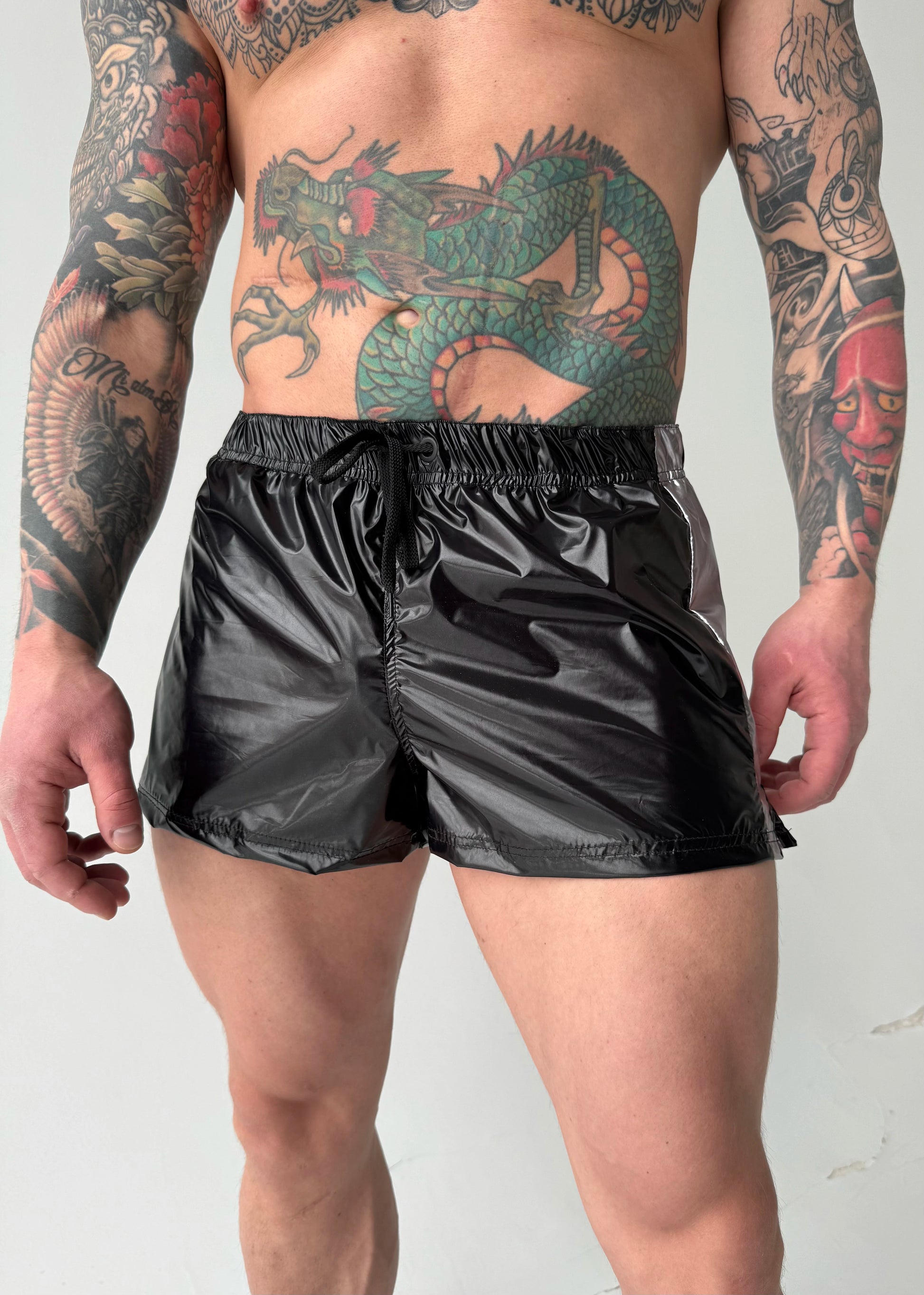 Men’s Shiny Shorts – HOAH GLOSS BLACK