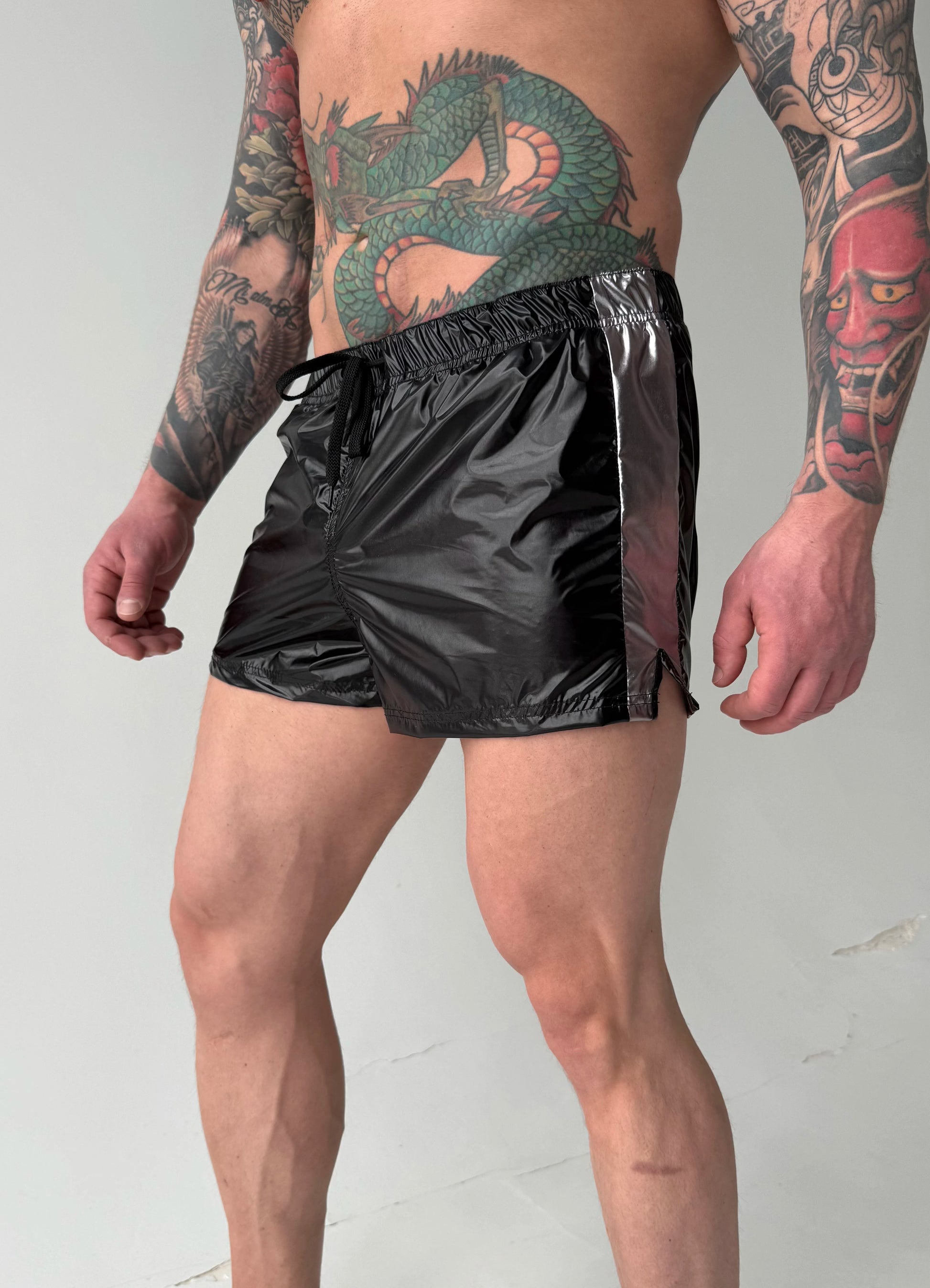 Men’s Shiny Shorts – HOAH GLOSS BLACK