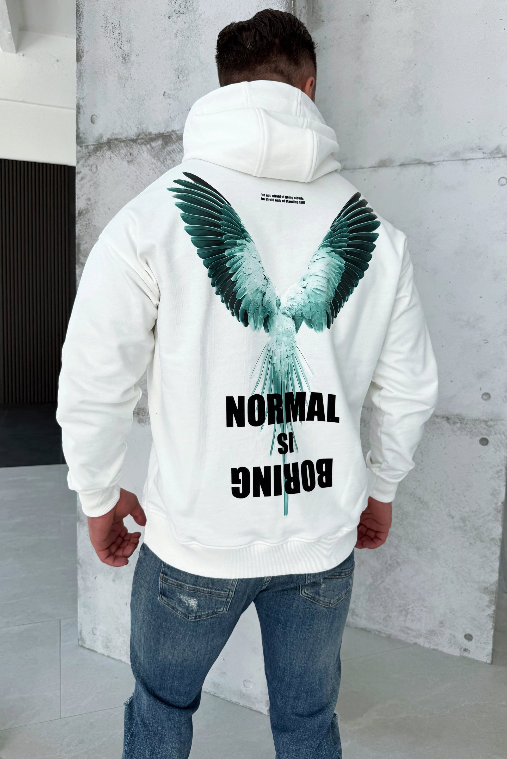 Men’s Hoodie Bird Normal — White