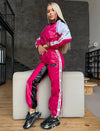 Women’s Shiny PVC Tracksuit – MNKLLY Pink