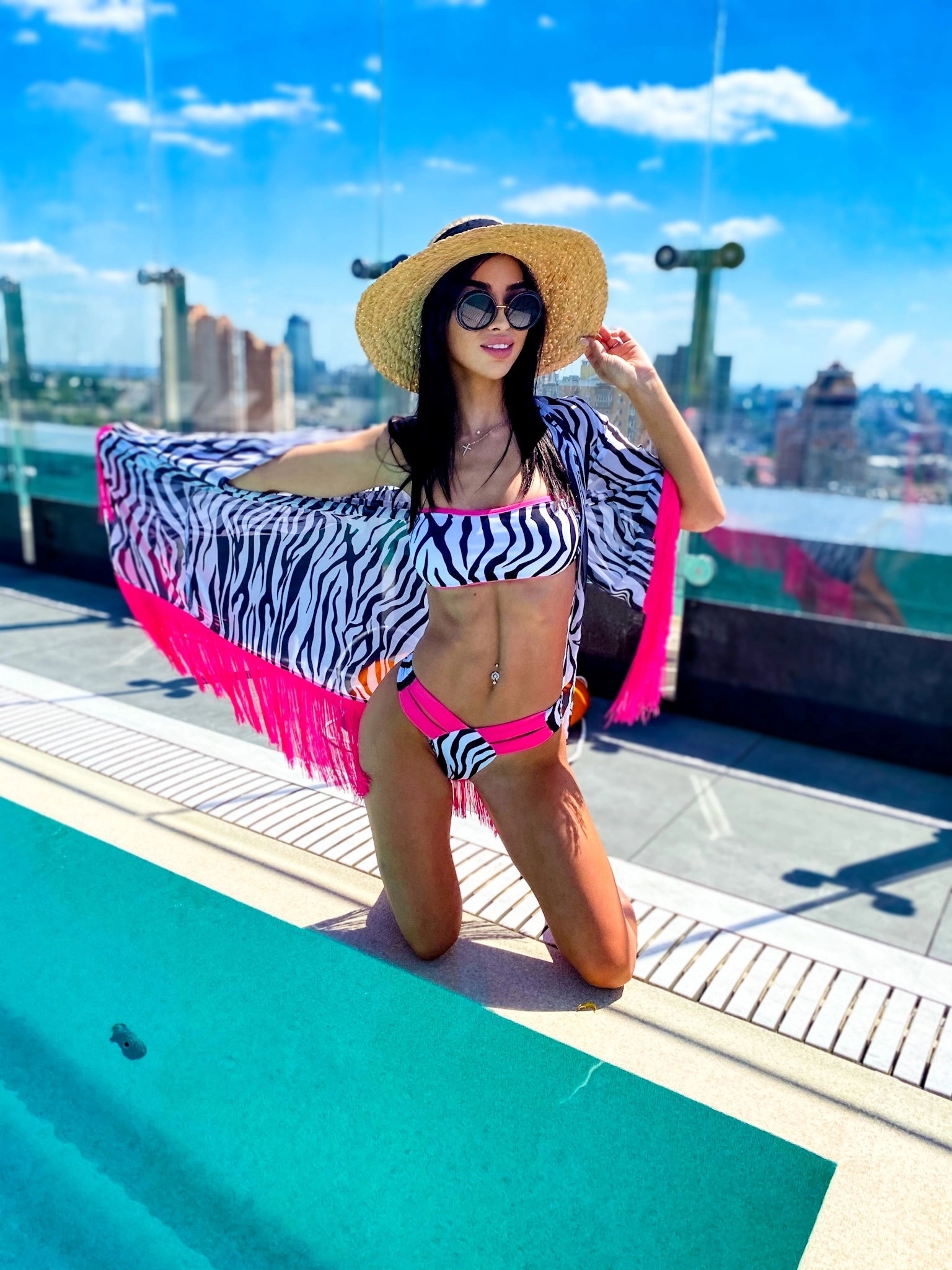 SWIMSUIT PINK ZEBRA