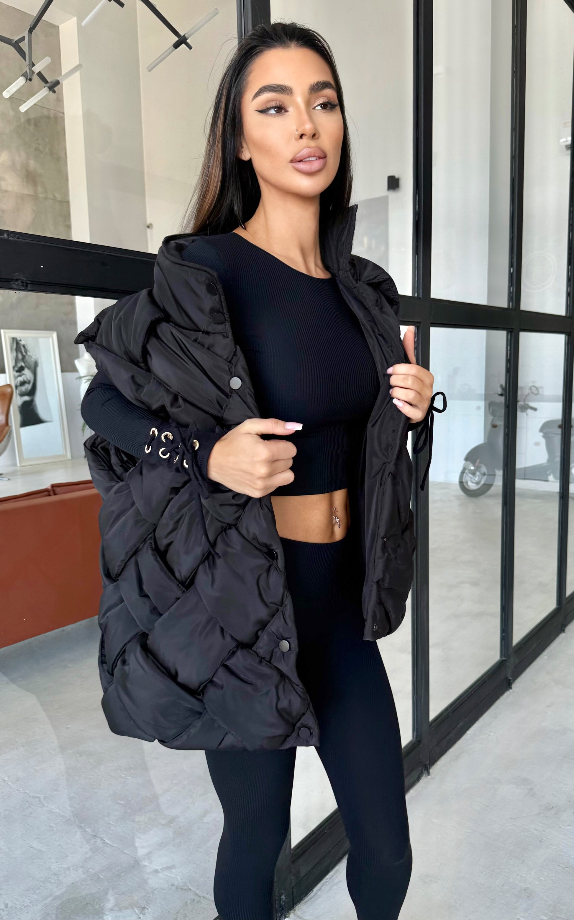 Women’s Designer Quilted Vest Equilibrium Black