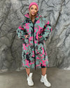 Women’s Bright Camouflage Oversized Puffer Jacket – QUEEN VALE
