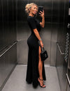 Luxury black lace-up pants for women styled with heels and fitted top