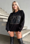 Women’s Sweatshirt — Corset Leather Black