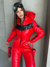 Women’s Winter Ski Jumpsuit SANTA – Glossy Red