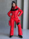Women’s Winter Ski Jumpsuit SANTA – Glossy Red