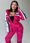 Women’s Two Piece Ski Suit FREYA – Fuchsia Glossy Snow Suit