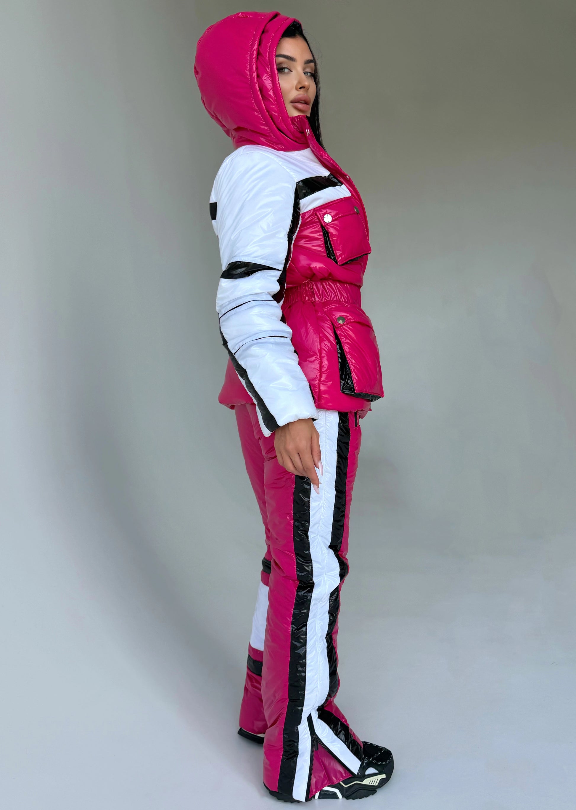 Women’s Two Piece Ski Suit FREYA – Fuchsia Glossy Snow Suit