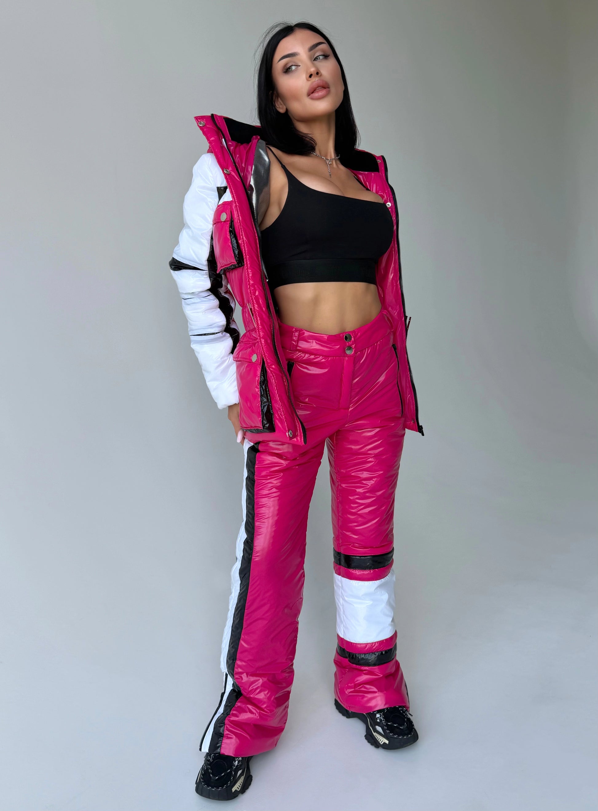 Women’s Two Piece Ski Suit FREYA – Fuchsia Glossy Snow Suit