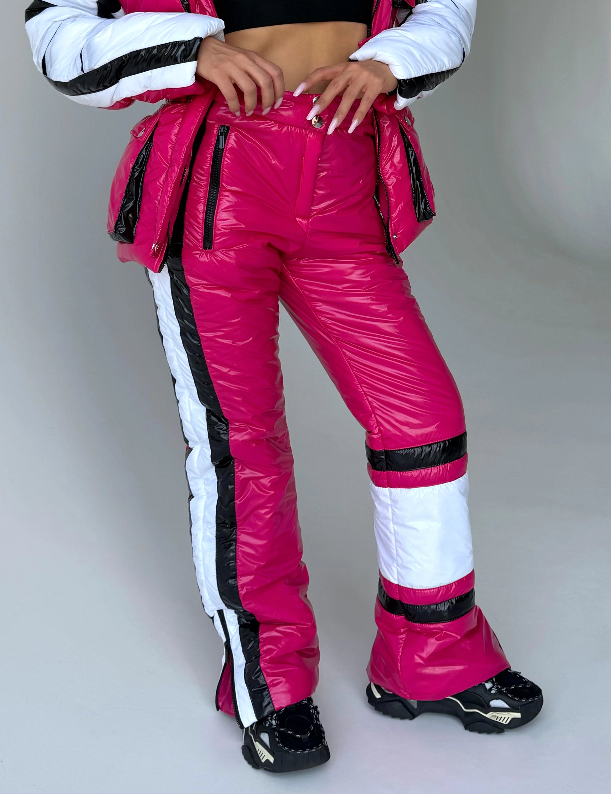 Women’s Two Piece Ski Suit FREYA – Fuchsia Glossy Snow Suit