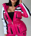 Women’s Two Piece Ski Suit FREYA – Fuchsia Glossy Snow Suit