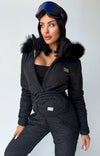 KRUTYAKOV women’s black one piece snow suit with insulated winter design