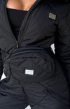 KRUTYAKOV black ski suit waist belt bag with signature metal logo