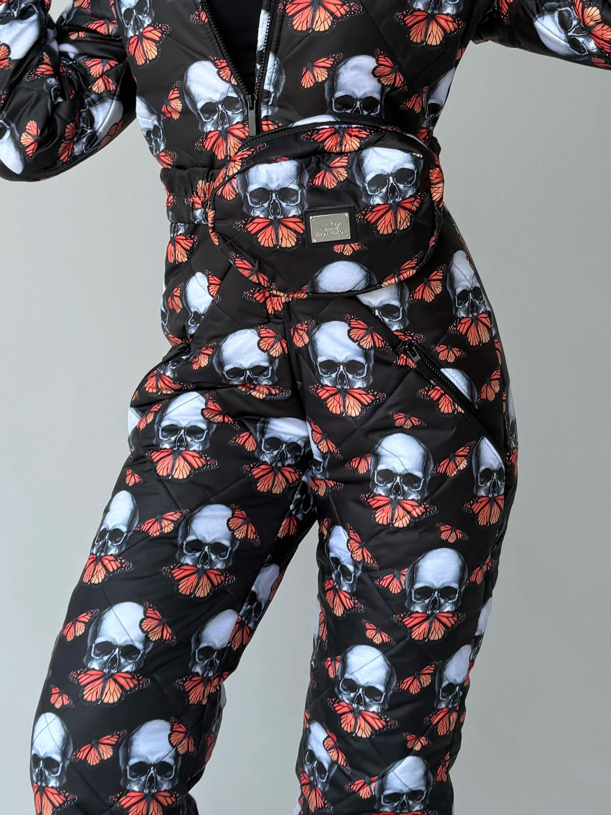 Women’s Skull Butterfly Ski Suit – Luxury Après Ski One-Piece