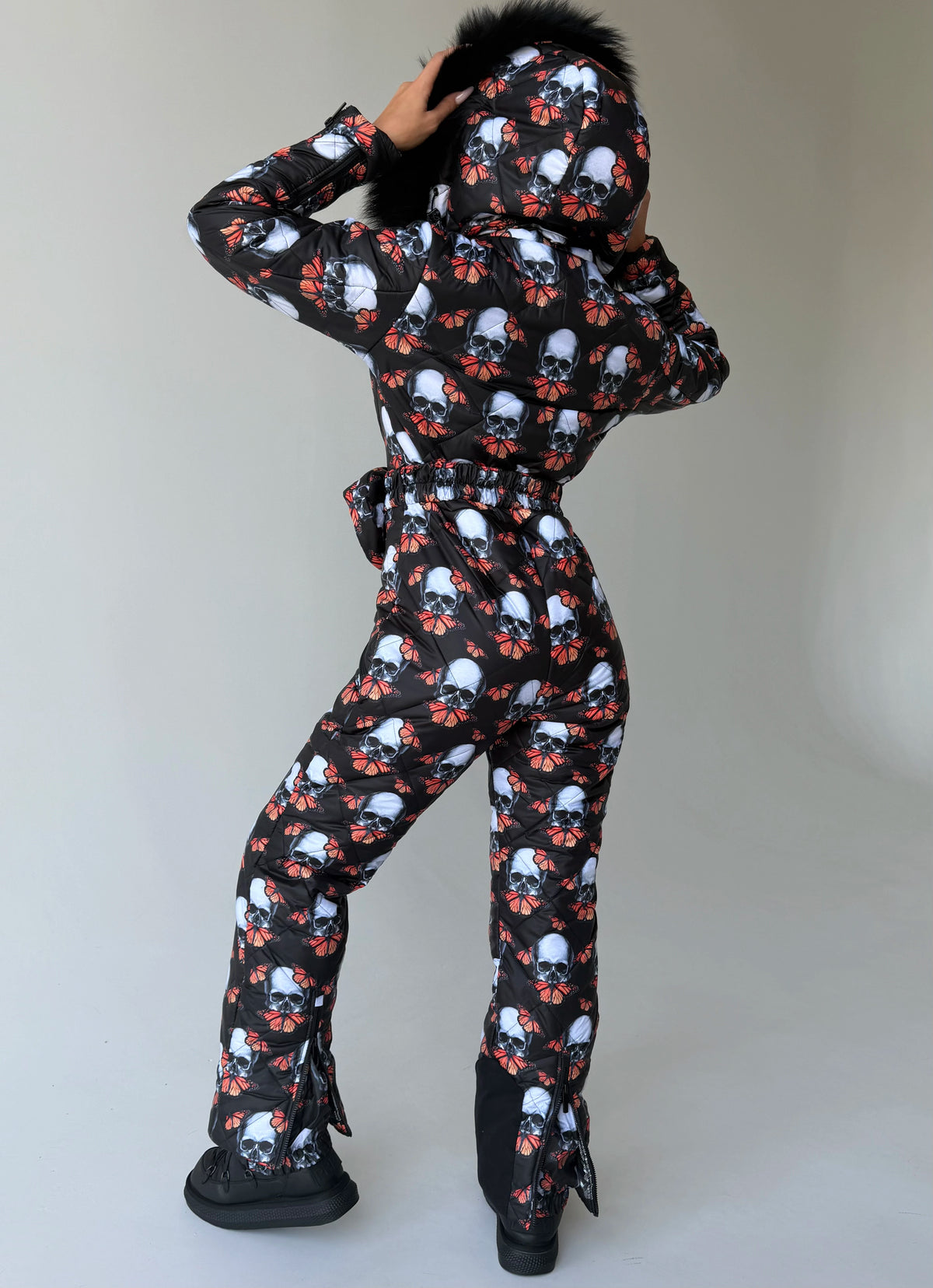 Women’s Skull Butterfly Ski Suit – Luxury Après Ski One-Piece
