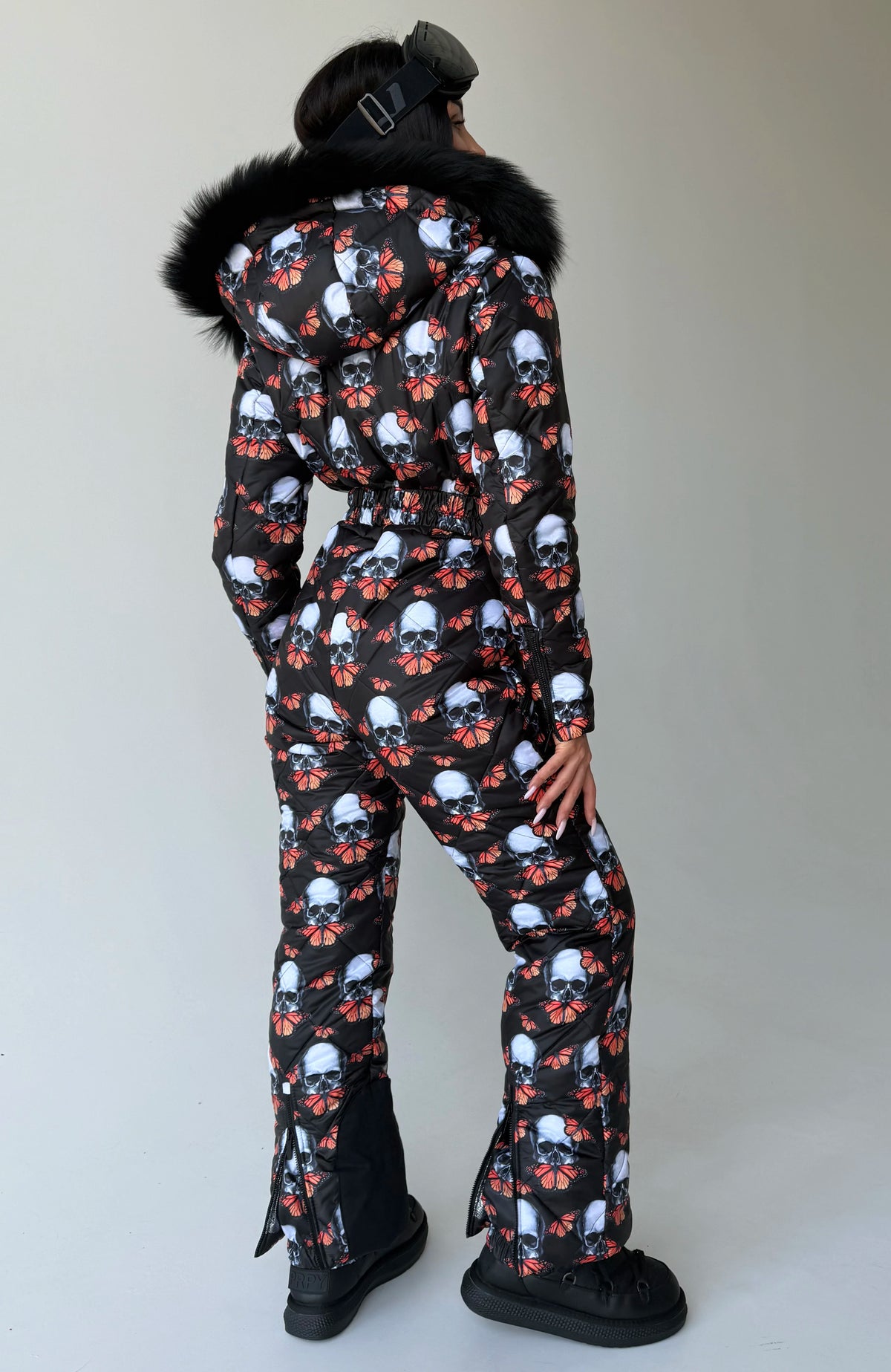 Women’s Skull Butterfly Ski Suit – Luxury Après Ski One-Piece