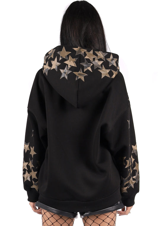 HOODIE LEATHER STARS