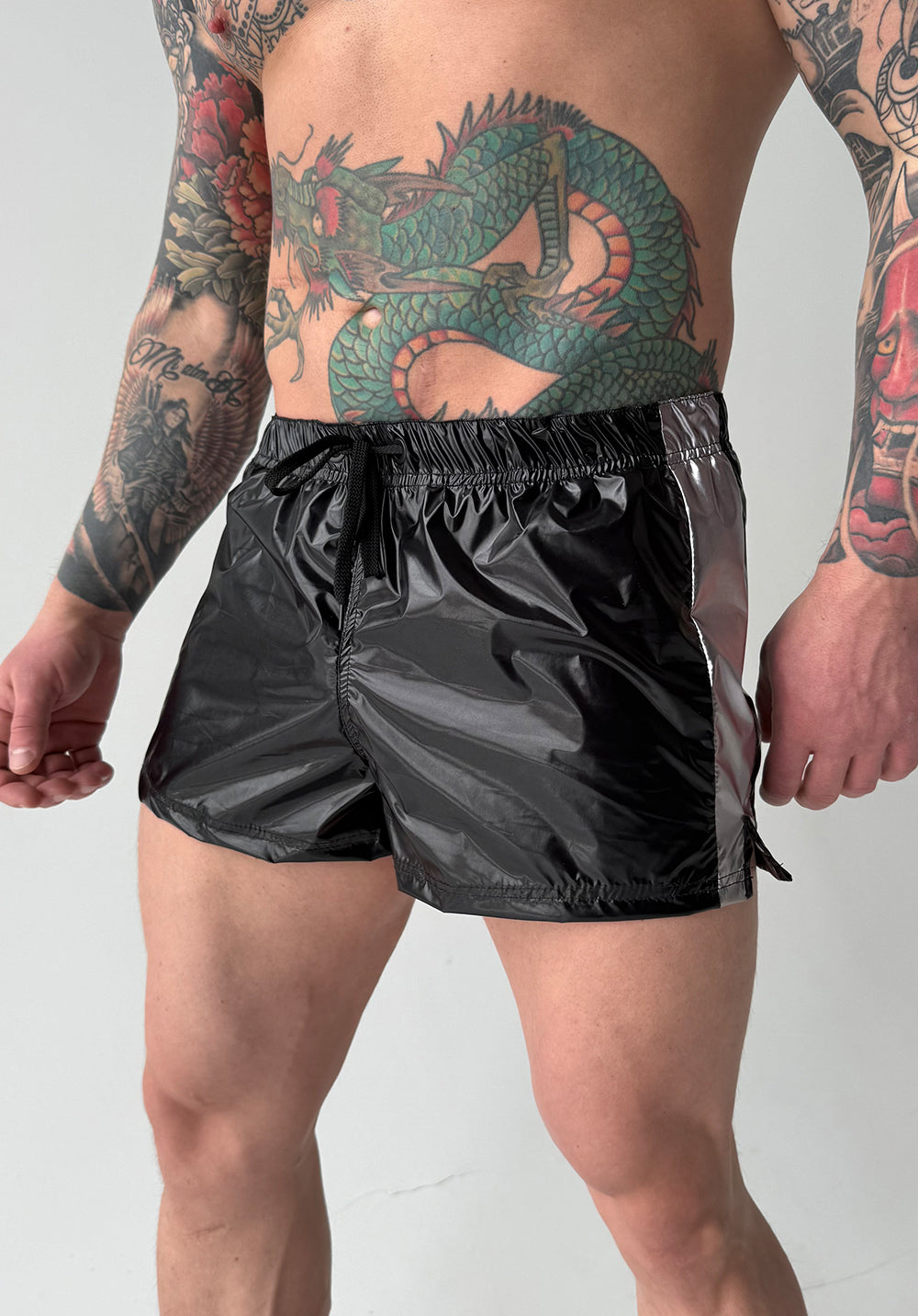Men’s Shiny Shorts – HOAH GLOSS BLACK