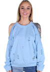 SWEATSHIRT OPEN SHOULDERS RAGGED