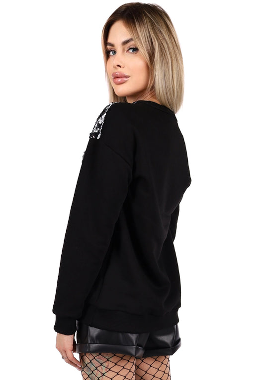 SWEATSHIRT PASSION (BLACK PAILETTE)