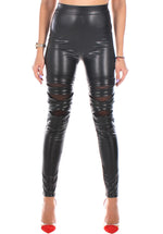 CRISS-CROSS FAUX LEATHER LEGGINGS PLEXUS