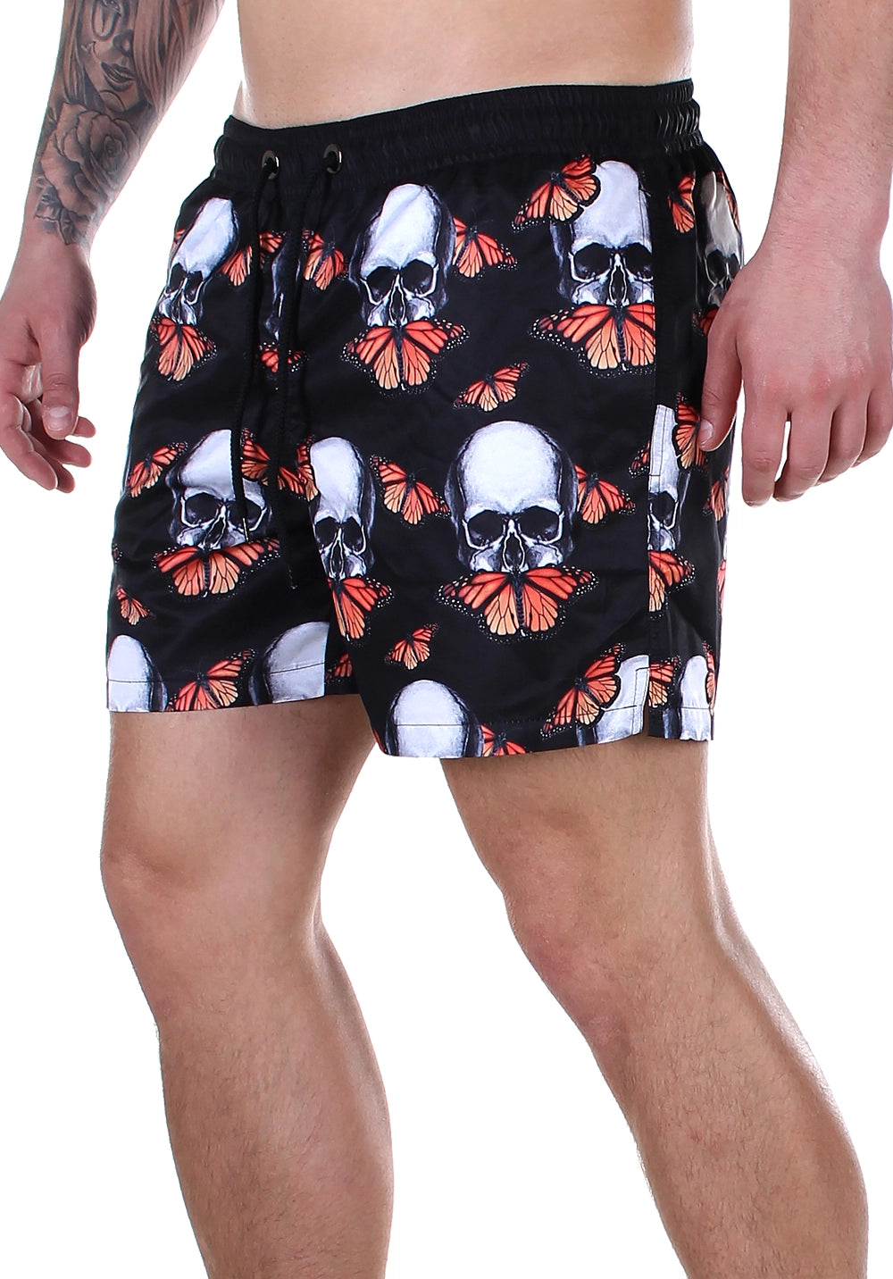 SWIMSHORTS SKULL BUTTERFLIES