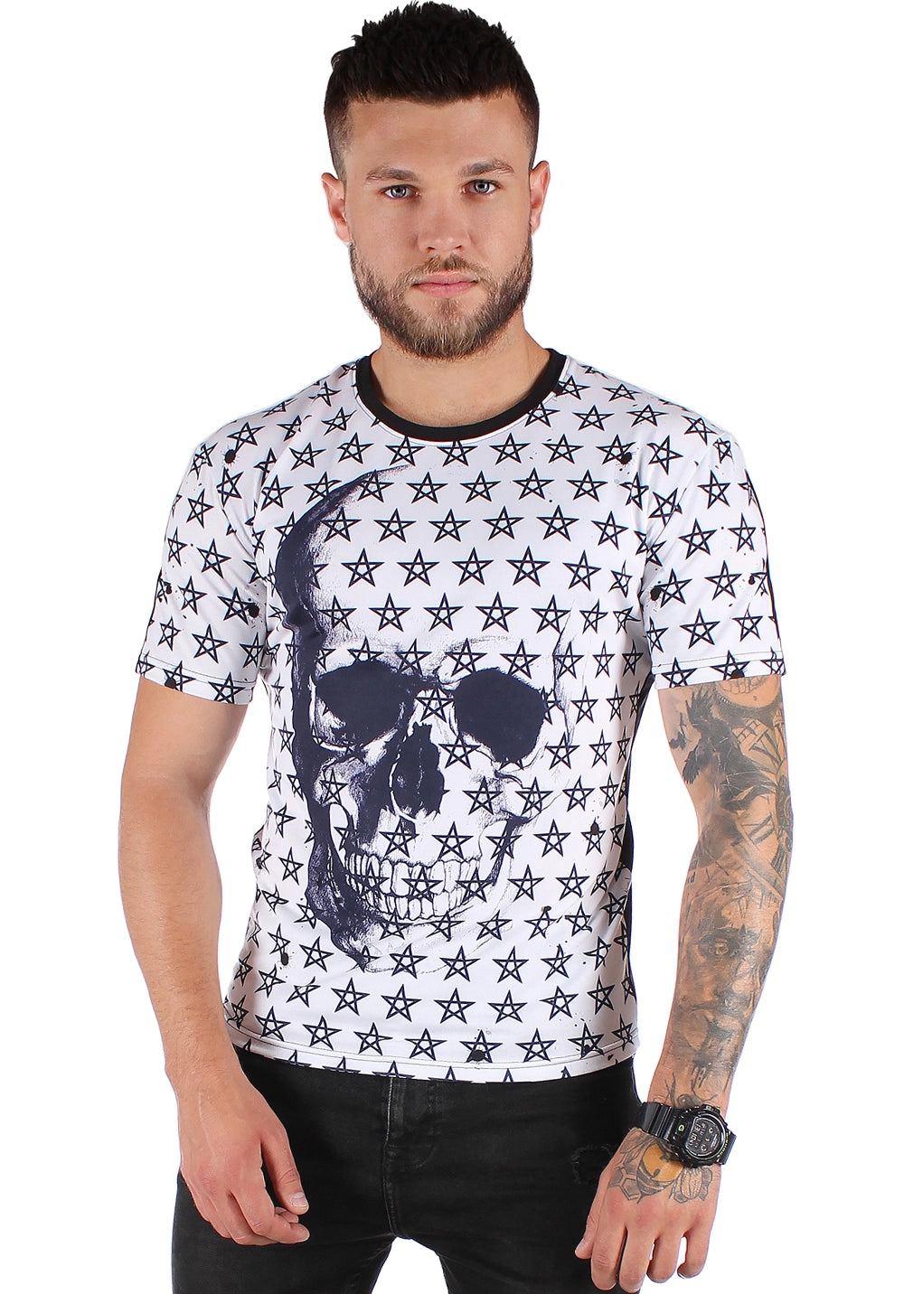 T-SHIRT SKULL STARS