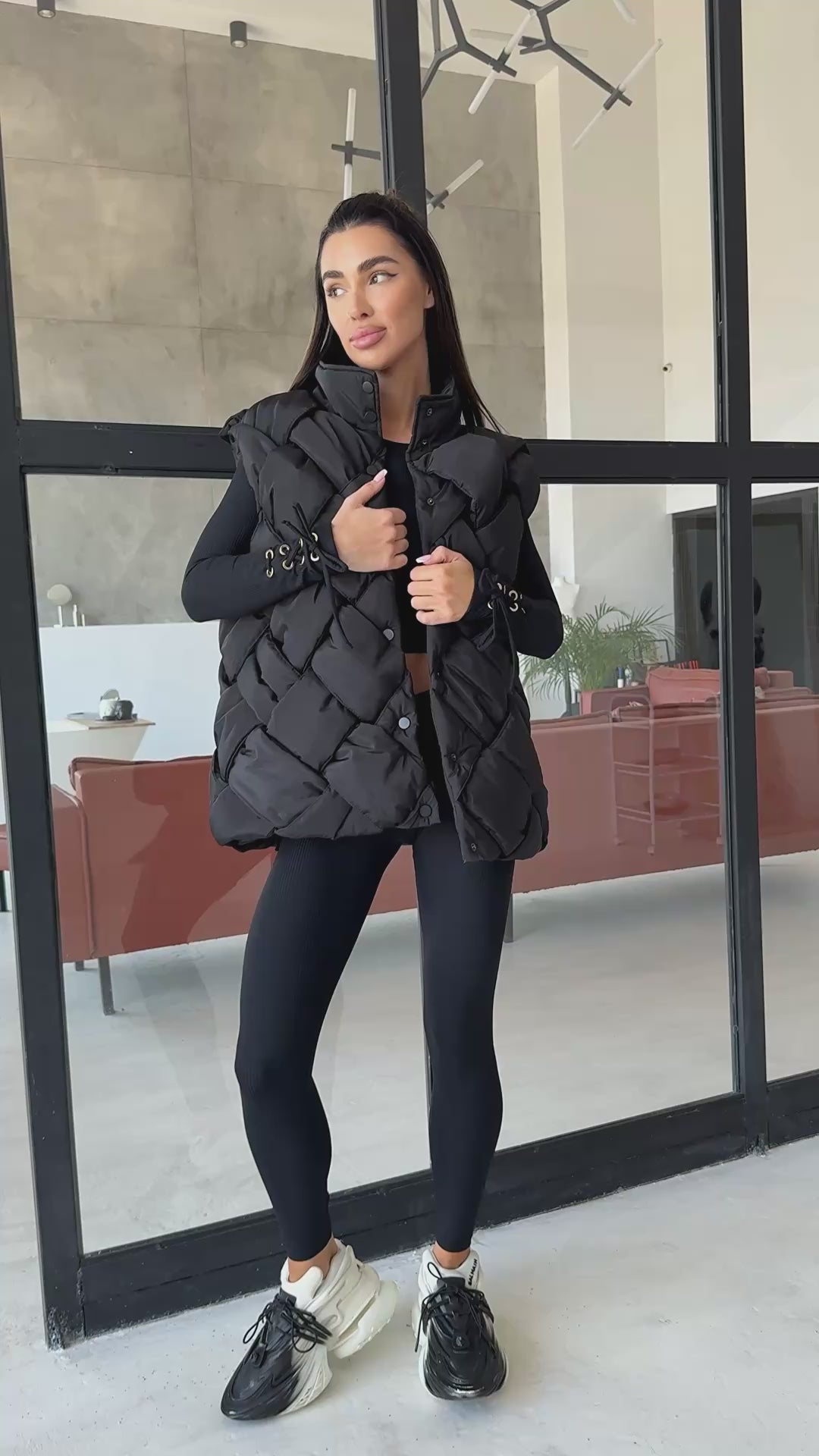 Women’s Designer Quilted Vest Equilibrium Black