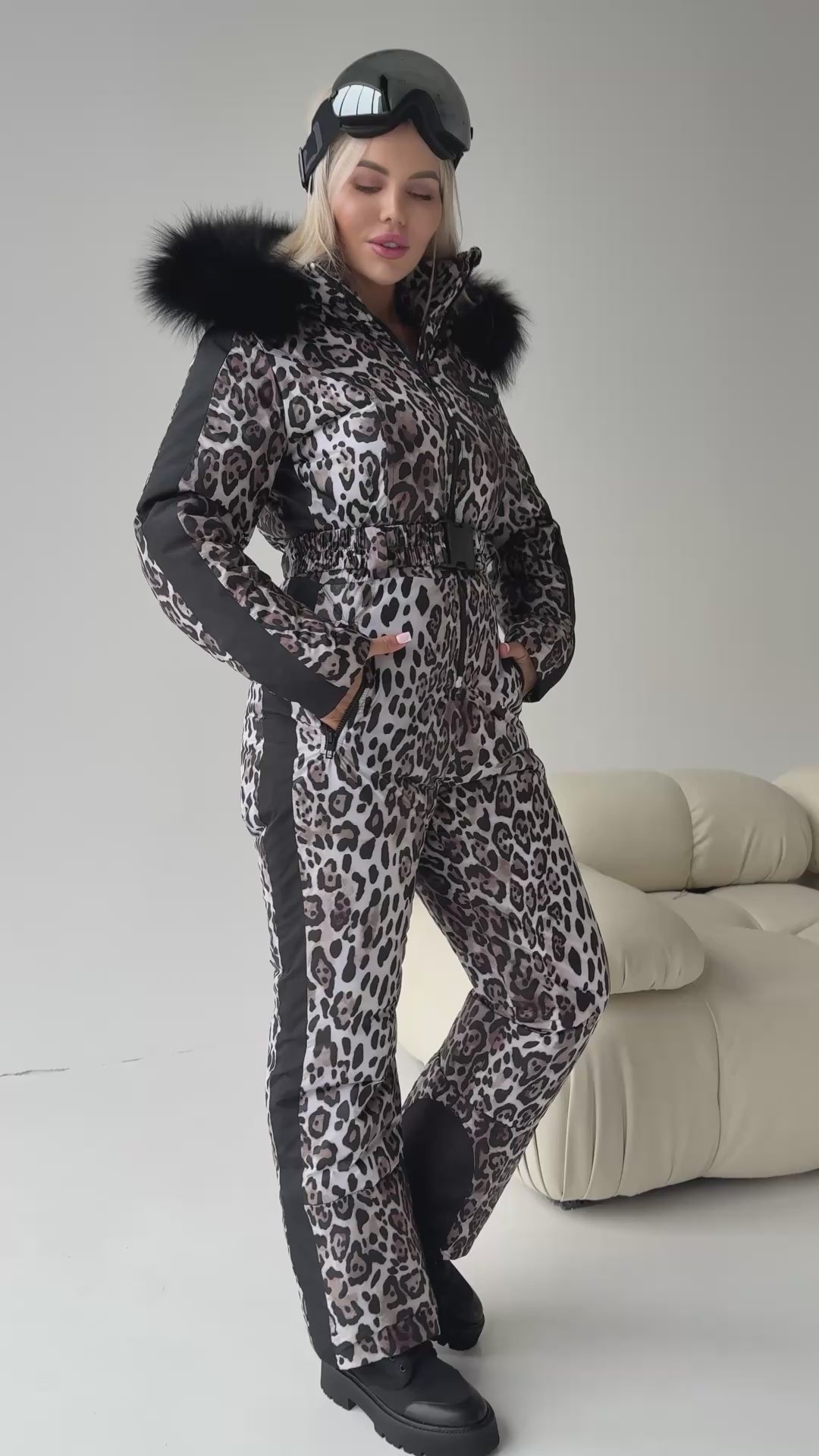 Women’s Ski Suit – One Piece Snow Suit LEO STRIPE