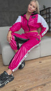 Women’s Shiny PVC Tracksuit – MNKLLY Pink